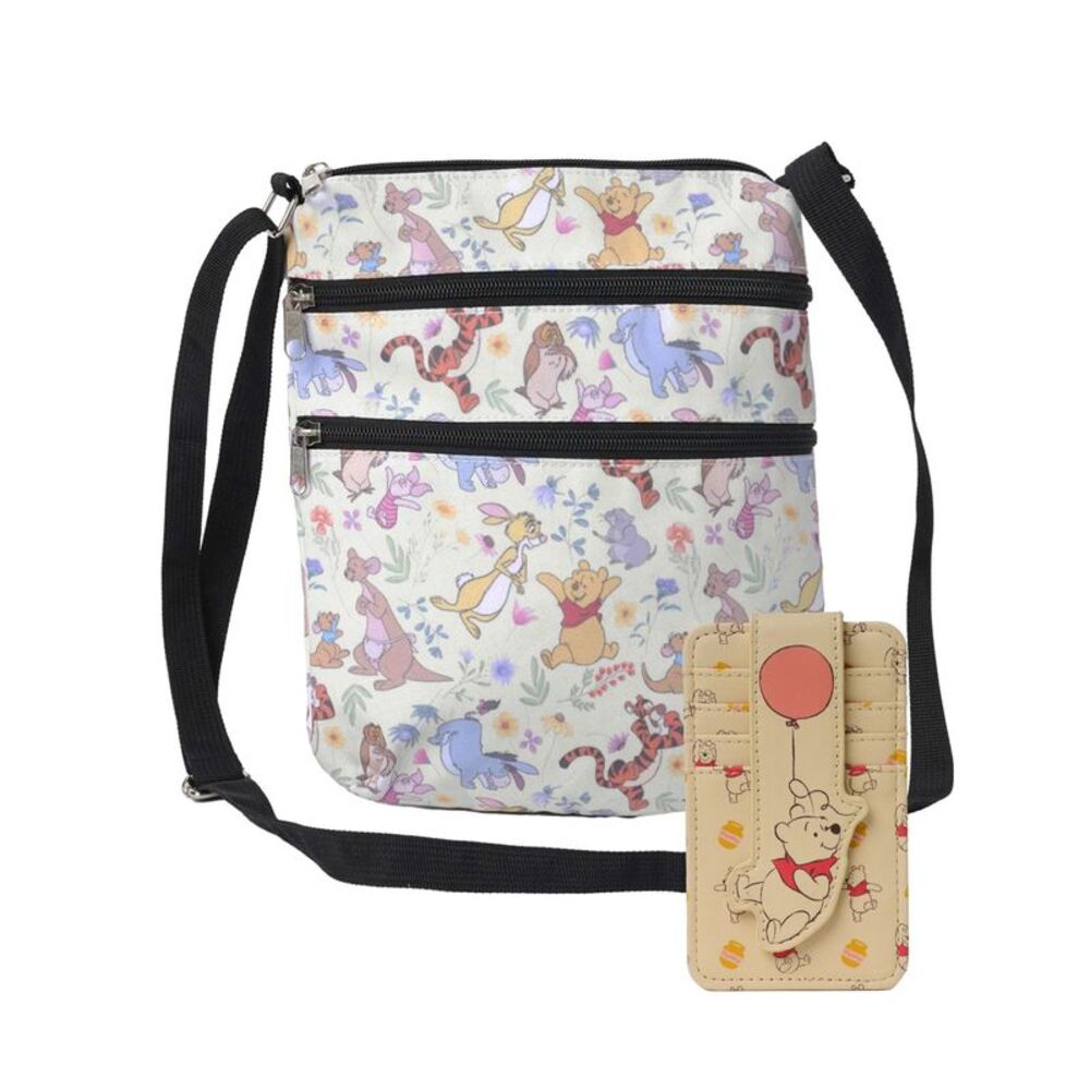 New Disney Winnie the Pooh Women's 2-Piece Passport Bag and Card Holder Set
